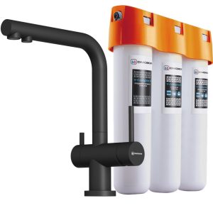 Смеситель для кухни Omoikiri Nagano P + Pure Drop Lite с фильтром Черный матовый 4047.8028P