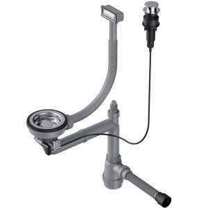 Арматура для одночашевых моек Omoikiri WK-1 с клапаном-автомат Сталь 4956468