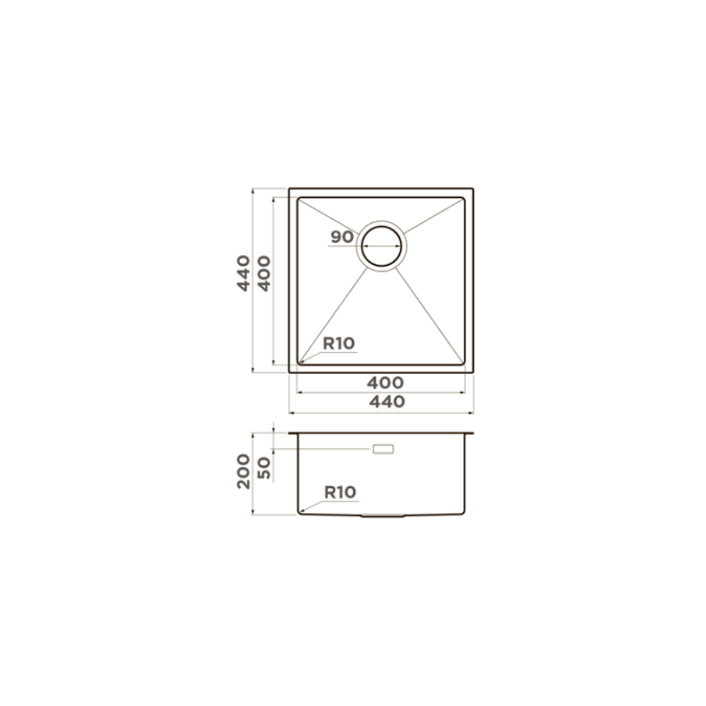 Мойка кухонная Omoikiri Taki 44 Вороненая сталь 4973521 — изображение 4