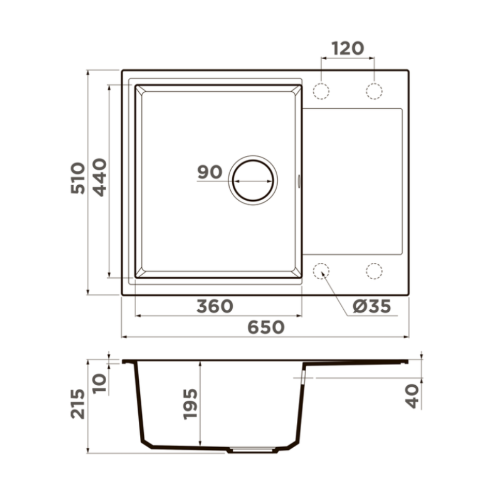 Мойка кухонная Omoikiri Daisen 65 Пастила 4993680 — изображение 4