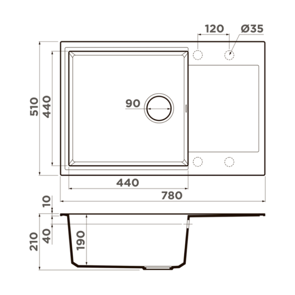 Мойка кухонная Omoikiri Daisen 78 Черный матовый 4993692 — изображение 4